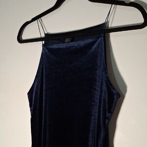 Forever 21 Navy Velvet Bodycon Midi Dress